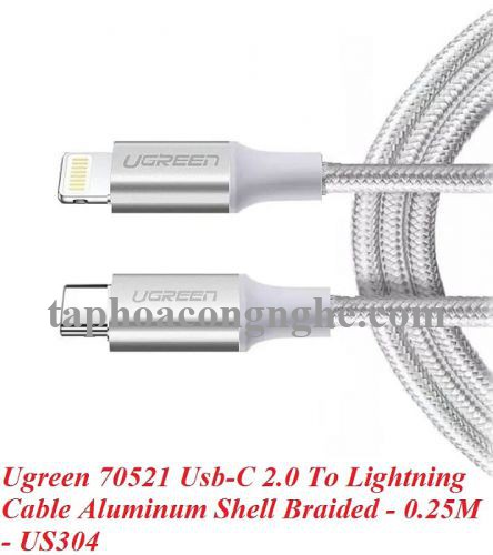 Ugreen 70521 25cm white lightning to usb type c 2.0 cable 0.25m US304 30070521